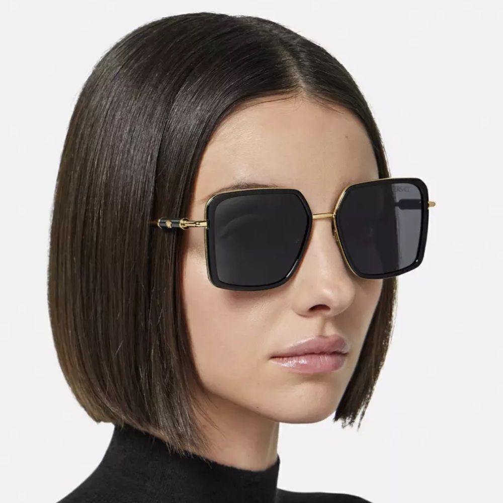 Brand New Versace Ve2261 100287 Black Dark Grey Women Sunglasses